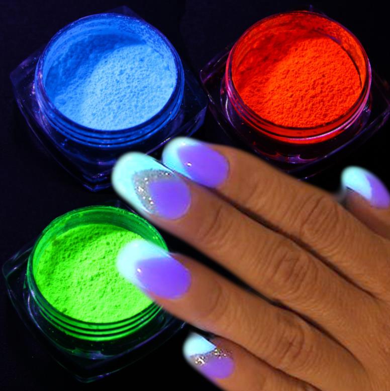 Nail Glitter Art & Salon Health Beauty 1 Box Fluorescent Bk Glow In The Dark Powder Colorf Polish Chrome Dust Pigment Drop Delivery Pa0