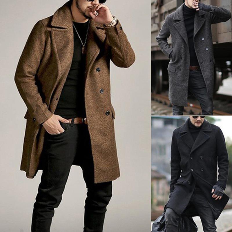 Solid Fashion Streetwear New Mens Trench Coats Pockets Buttons Casual Single-breasted Turn-down Collar Winter Warm Overcoats, Black
Solid Fashion Streetwear New Mens Trench Coats Pockets Buttons Casual Single-breasted Turn-down Collar Winter Warm Overcoats, Black