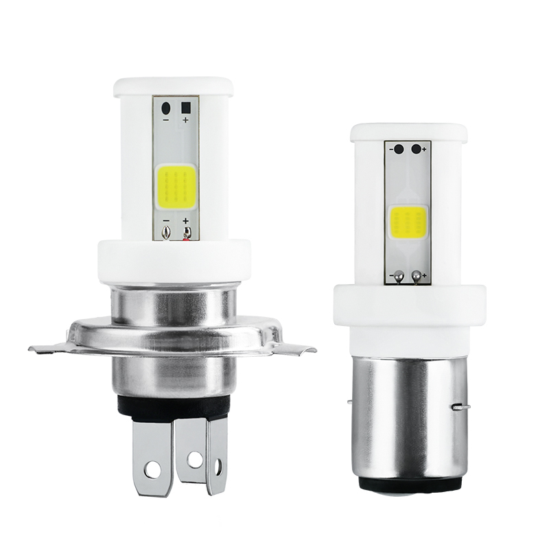 Ceramic H4 Led Motorcycle Headlight Bulbs 3 Sides COB Chips 1200LM 6000K Moto Light Scooter Motobike Head Lamp ATV Accessories