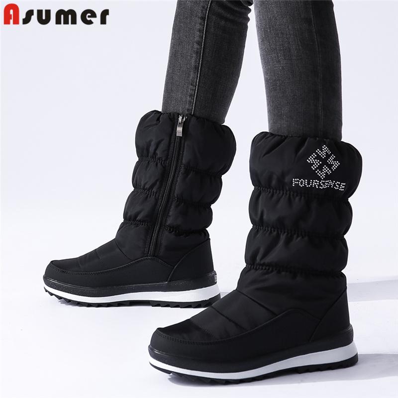 ASUMER Women's winter boots zip platform thick fur warm snow boots fashion rhinestone ladies flat comfortable women shoes, Black
ASUMER Women's winter boots zip platform thick fur warm snow boots fashion rhinestone ladies flat comfortable women shoes, Black