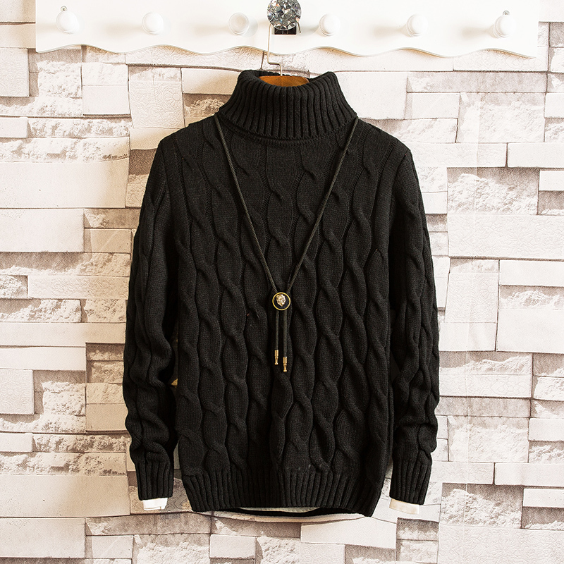 Men Turtleneck Sweaters Thin line Knitted Twist Pullover Spring Sweater Male High Neck Stripe Mens Coats Black White Red Navy 201022