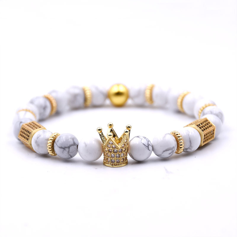 BOYULIGE Charm Crown Bracelets Bangles Men Jewelry Natural Beads Stone Bracelet For Men And Women Friendship Lovers Pulseras Y200918