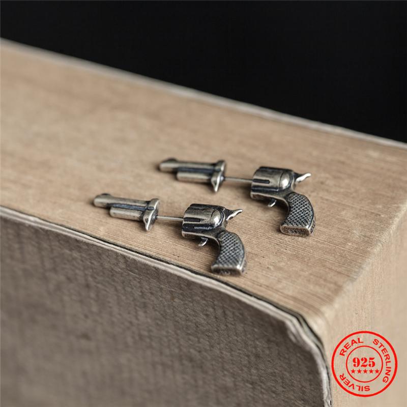 MKENDN Real 925 Sterling Silver Creative Retro 3D Three-dimensional Gun-shaped Stud Earrings Men Women Fashion Spoof Jewelry
MKENDN Real 925 Sterling Silver Creative Retro 3D Three-dimensional Gun-shaped Stud Earrings Men Women Fashion Spoof Jewelry