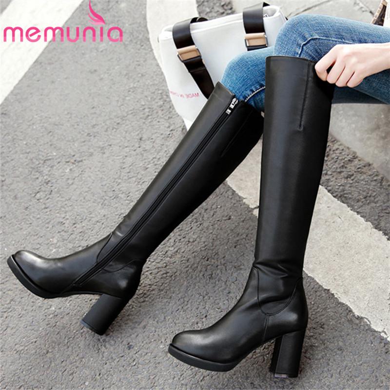 MEMUNIA 2021 New Arrive Knee High Boots Women Classic High Heel Shoes Zipper Autumn Winter Genuine Leather +Pu Long Boots Women, Black with fur
MEMUNIA 2021 New Arrive Knee High Boots Women Classic High Heel Shoes Zipper Autumn Winter Genuine Leather +Pu Long Boots Women, Black with fur