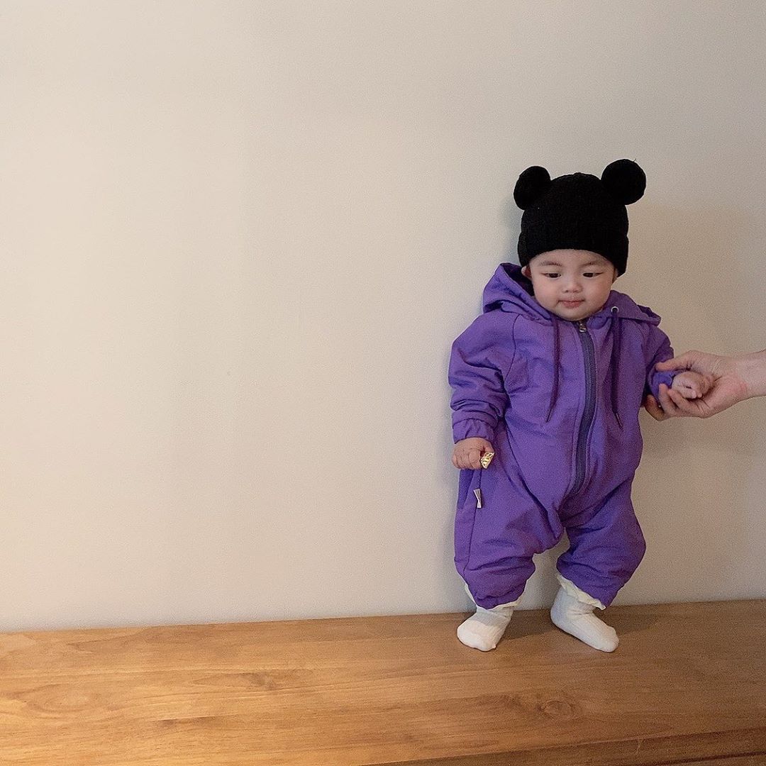 Winter Warm Thick Clothes Infant Baby Snowsuit Boy Girl Romper Double Sided Toddler Down Jacket Hooded Jumpsuit Outfits 201026