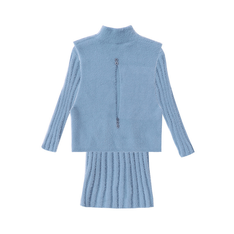 Autumn Winter Sweet Children's Suit Teens Girls Fall Sweater Coat Dress Sets 2pcs Big Children's Christmas New Year Two-pieceX1019