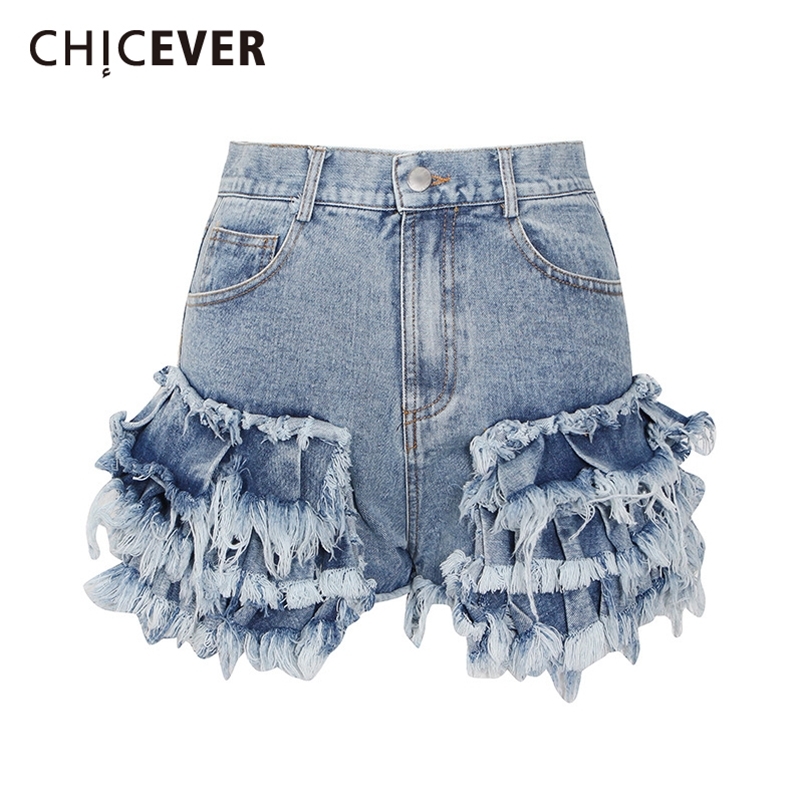 CHICEVER Casual Blue Shorts For Women High Waist Patchwork Ruffles Pockets Asmmetrical Slim Short Pant Female Summer 220312
CHICEVER Casual Blue Shorts For Women High Waist Patchwork Ruffles Pockets Asmmetrical Slim Short Pant Female Summer 220312