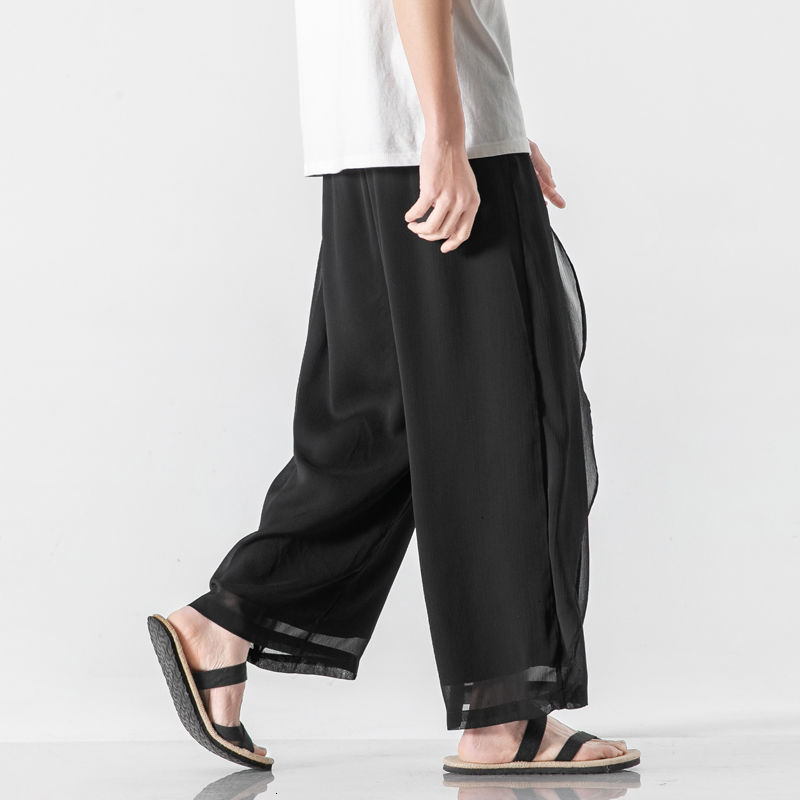 New Chinese Style Men's Chiffon Wide Leg Loose Large Pants Black Solid Color Trousers 2021 Fashion Man Clothing J62c, White
New Chinese Style Men's Chiffon Wide Leg Loose Large Pants Black Solid Color Trousers 2021 Fashion Man Clothing J62c, White