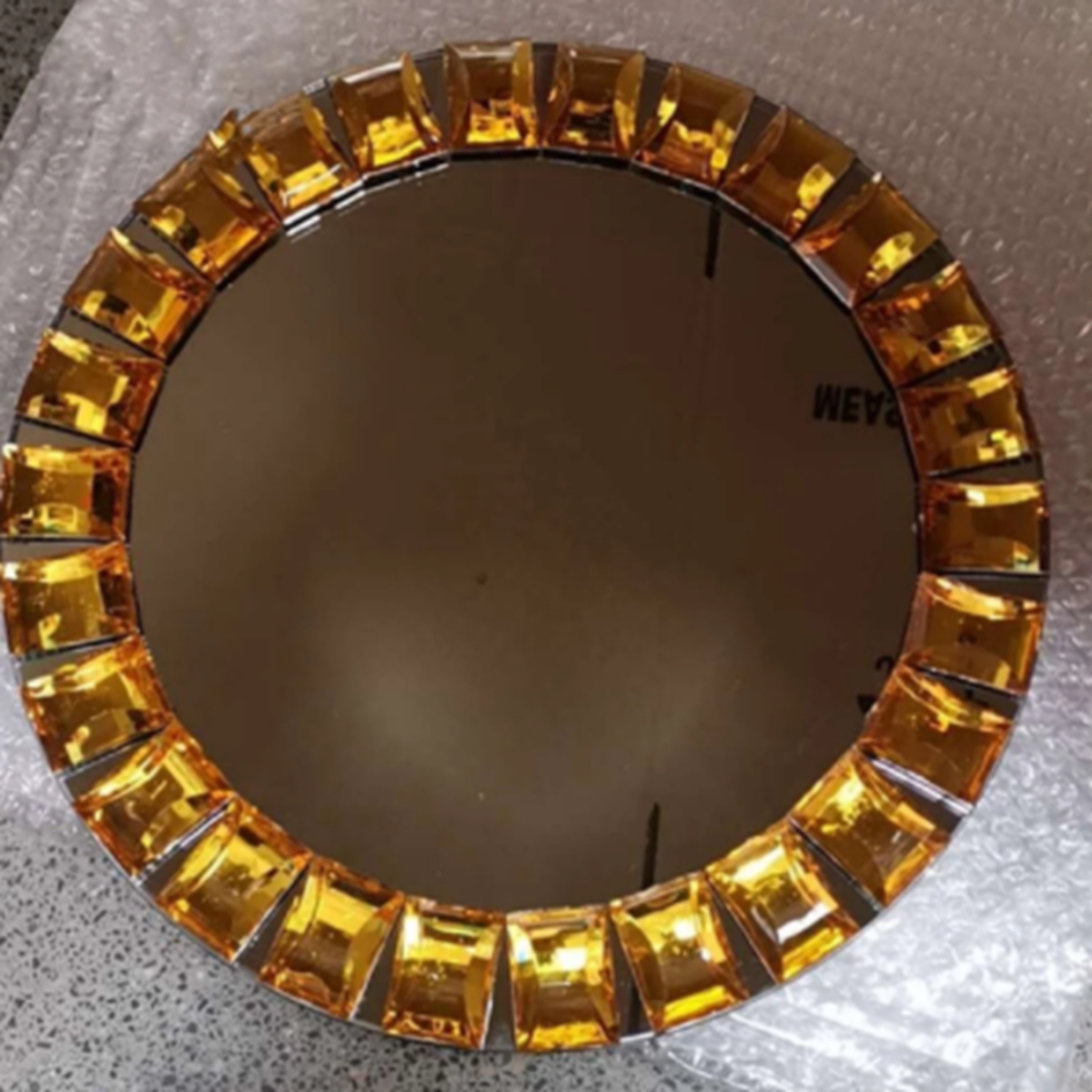 Wholesale Wedding Golden Silver acrylic mirror Western Plate Hot Selling plates Newest Elegant Gold Reef Glass Charger dish senyu509