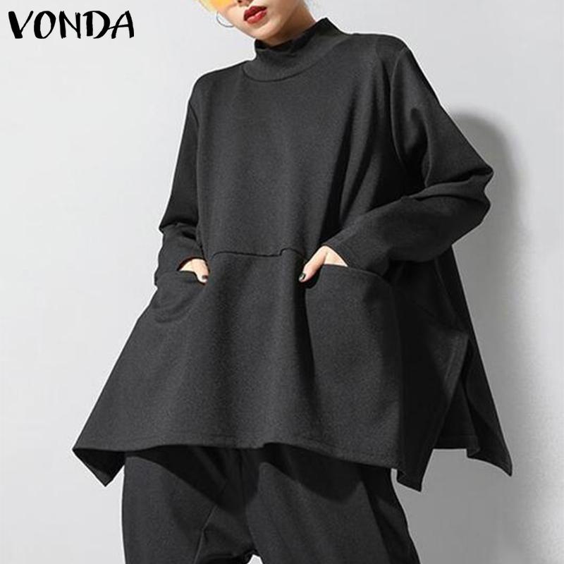 Women'Blouse Casual Warm High Neck Shirts Spring Long Sleeve Blouse Sweatershirts VONDA Casual Solid Split Party Tops Plus Size, Black
Women'Blouse Casual Warm High Neck Shirts Spring Long Sleeve Blouse Sweatershirts VONDA Casual Solid Split Party Tops Plus Size, Black