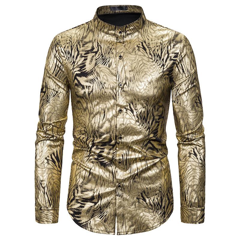 Gold Metallic Snake Pattern Print Shirt Men 2020 Brand Long Sleeve Mandarin Collar Dress Shirt Mens Nightclub Party Prom Shirts, White
Gold Metallic Snake Pattern Print Shirt Men 2020 Brand Long Sleeve Mandarin Collar Dress Shirt Mens Nightclub Party Prom Shirts, White