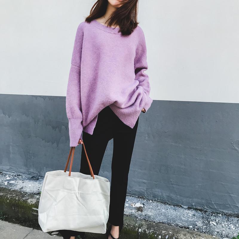 Genayooa Loose Korean Sweater Women Knitting Winter Autumn Casual Pullover Jumper Women's Sweaters O-neck Harajuku Chic 201109