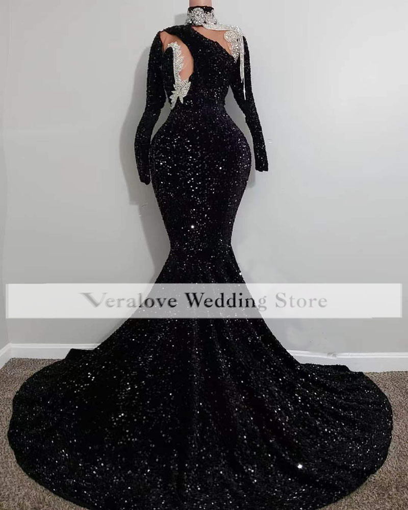 Black Mermaid Prom Dresses Sparkly Sequins Long Sleeves Black Girls African Celebrity Party Evening Gowns, Water melon
Black Mermaid Prom Dresses Sparkly Sequins Long Sleeves Black Girls African Celebrity Party Evening Gowns, Water melon