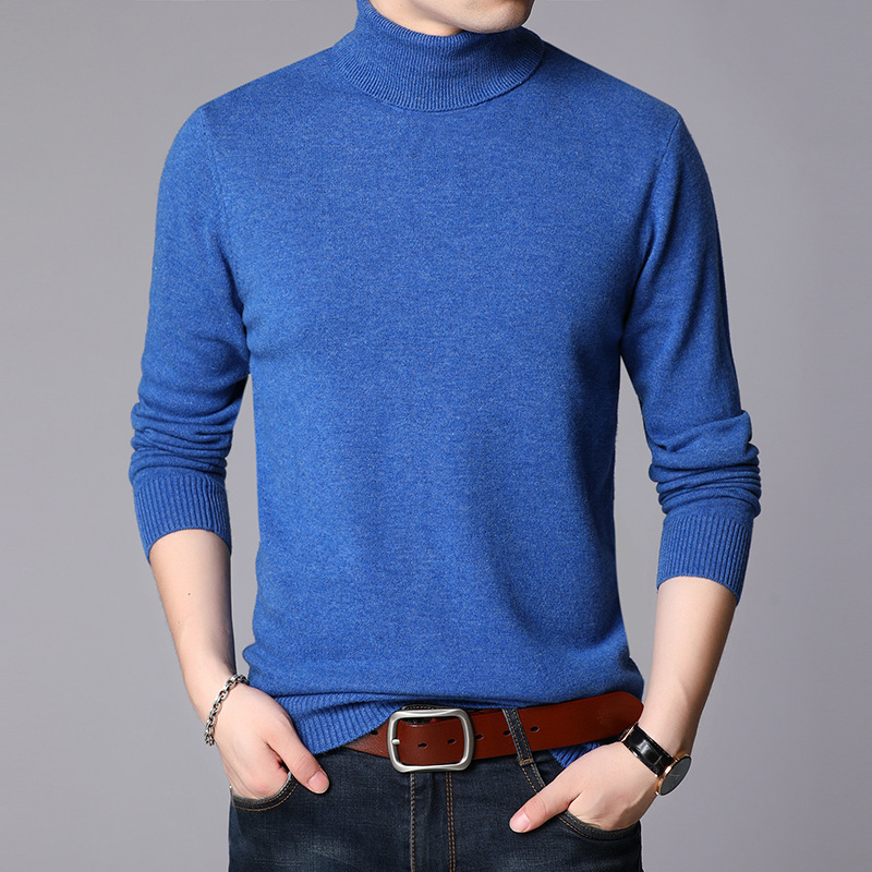 Winter Cashmere Turtleneck Sweater For Men Pullover Youth Pure Color 100% Wool All-Match Pull Homme Knitted Casual Jersey Hombre 201203