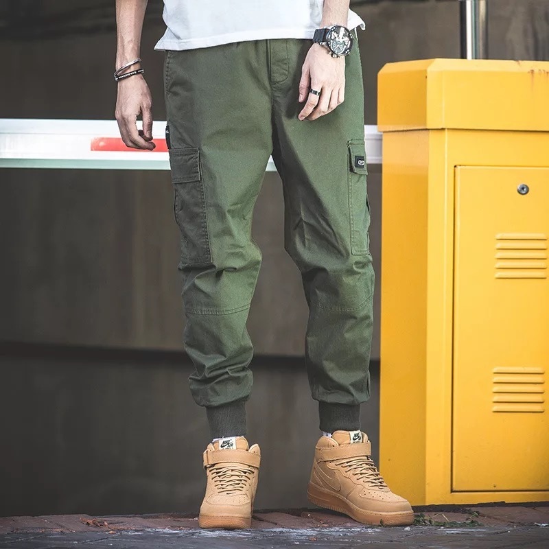 spring and autumn Korean men's pants cotton trend solid color men's casual pants men's stretch Cargo Pants large size men 201128