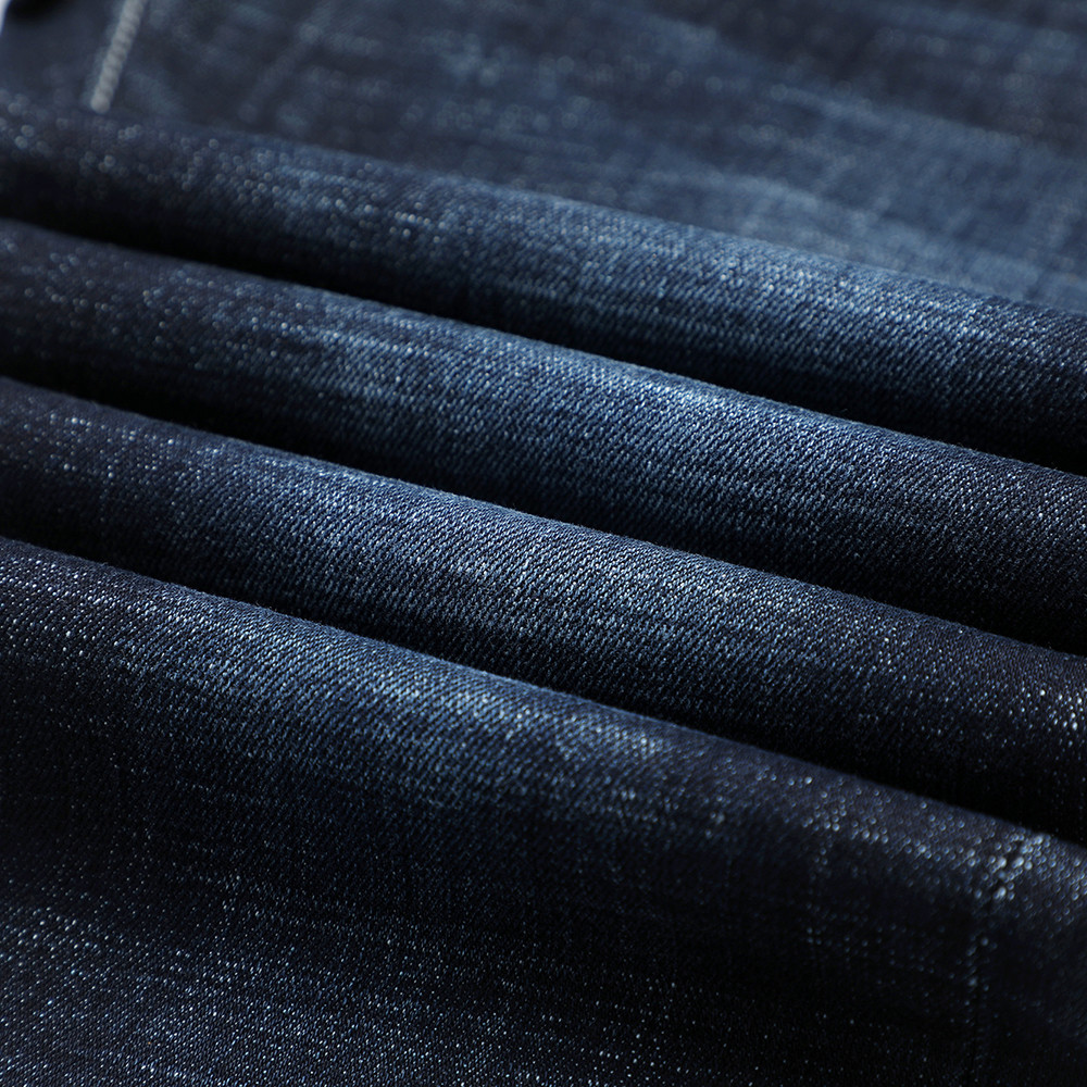 NIGRITY Mens Jeans Business Casual Straight Cut Black & Blue Jeans Stretch Denim Pants Trousers Classic Plus Big Size 28-42 201223