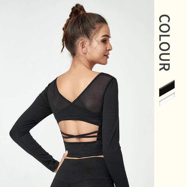Back Mesh Yoga Shirt Crop Top Women Running Fitness Top Sportswear Long Sleeve Sport Female Gym Shirts Padded Sports T-shirt, White
Back Mesh Yoga Shirt Crop Top Women Running Fitness Top Sportswear Long Sleeve Sport Female Gym Shirts Padded Sports T-shirt, White