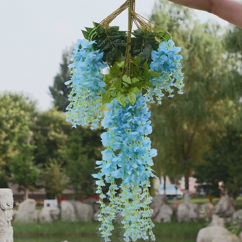 Valentine's day wedding decoration plastic simulation flower living room decoration rattan flower green leaf rattan wisteria flower, Blue
Valentine's day wedding decoration plastic simulation flower living room decoration rattan flower green leaf rattan wisteria flower, Blue