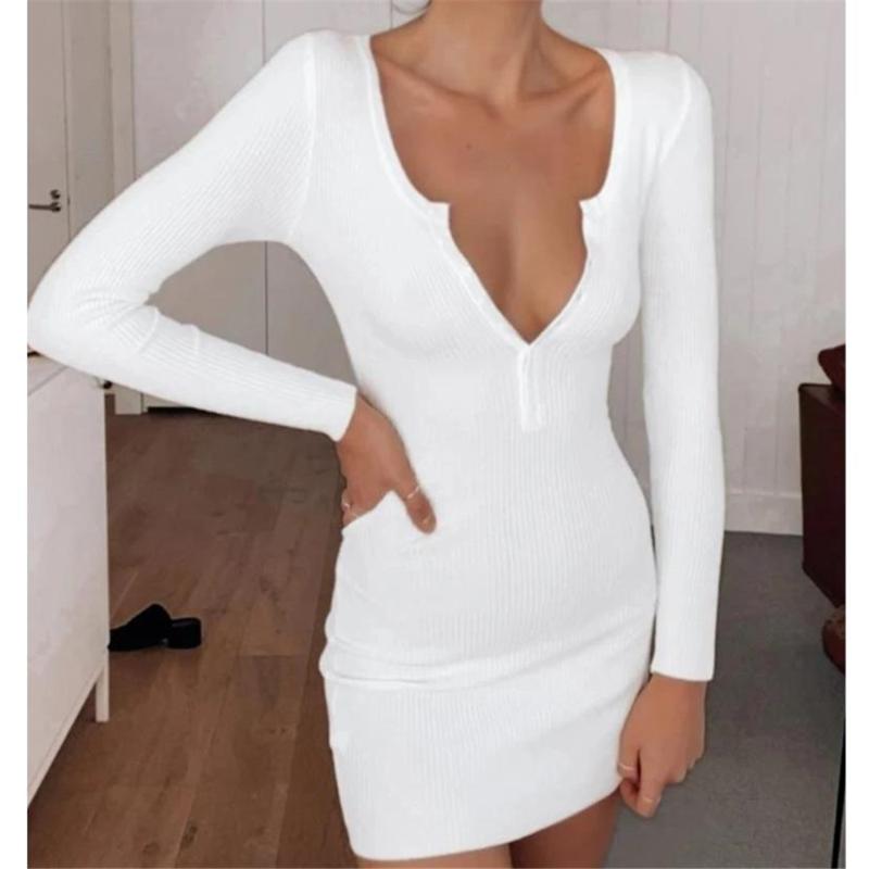 Casual Dresses Women Autumn Fashion Dress Vintage Elegant Long Sleeve Design Button V Neck Slim Sexy Mini Knitted Bodycon, Black
Casual Dresses Women Autumn Fashion Dress Vintage Elegant Long Sleeve Design Button V Neck Slim Sexy Mini Knitted Bodycon, Black