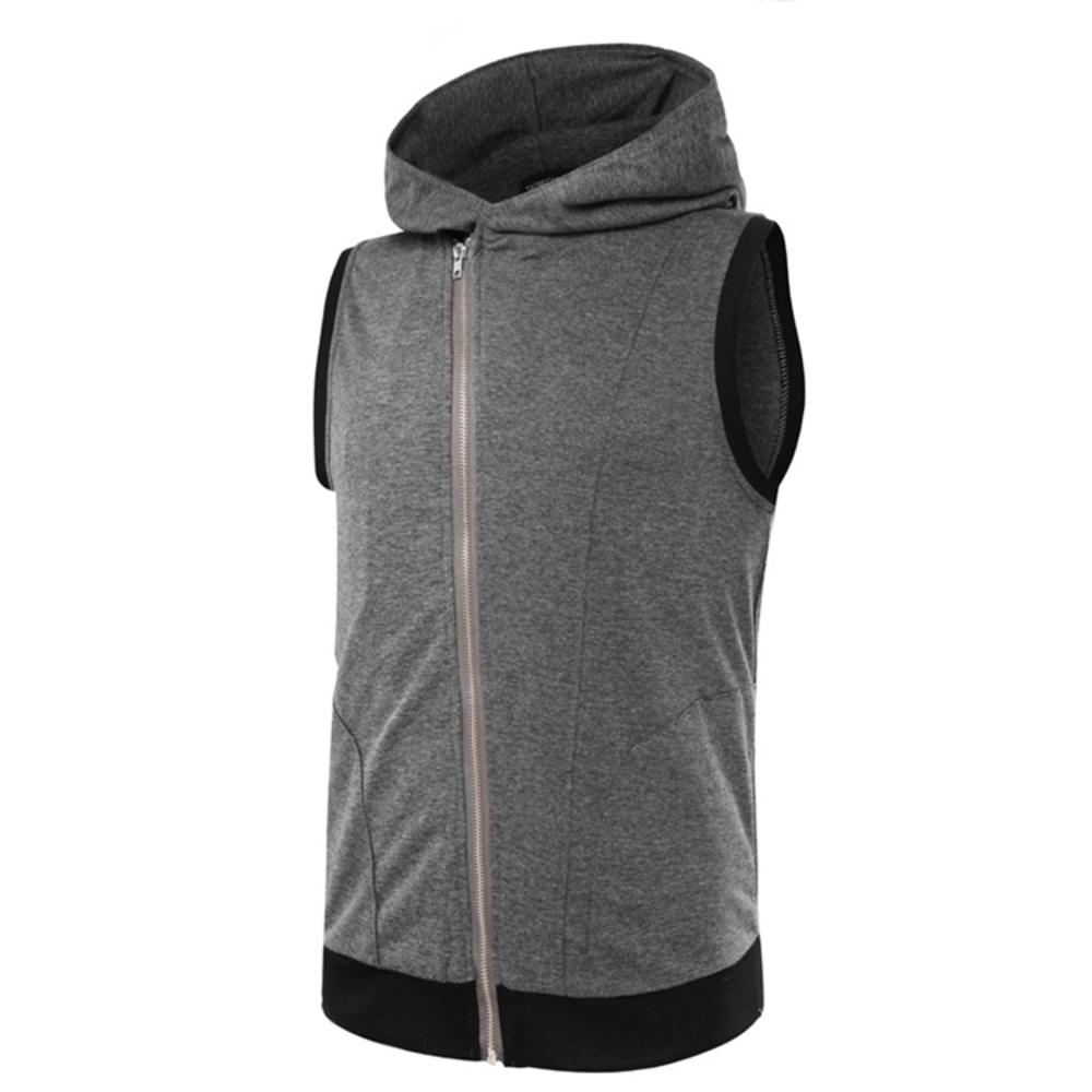 New European American Outdoor Sports Fitness Solid Color Sleeveless Cardigan Hoodie Men, Beige
New European American Outdoor Sports Fitness Solid Color Sleeveless Cardigan Hoodie Men, Beige