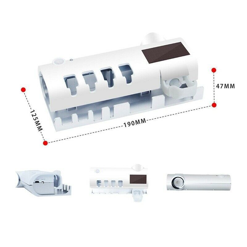 Tooth brush Storage Rack Organizer Bathroom Accessories Set 1set Automatic Toothpaste Dispenser Toothbrush Holder Wall Mount LJ201128