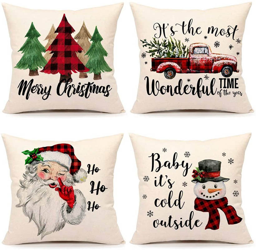 Christmas Pillow Case Covers Xmas Decorations Red Black Plaids Throw Cushion Pillows Cases For Xmas Tree Truck Santa Claus Snowman HH9-3418, 45*45cm
Christmas Pillow Case Covers Xmas Decorations Red Black Plaids Throw Cushion Pillows Cases For Xmas Tree Truck Santa Claus Snowman HH9-3418, 45*45cm