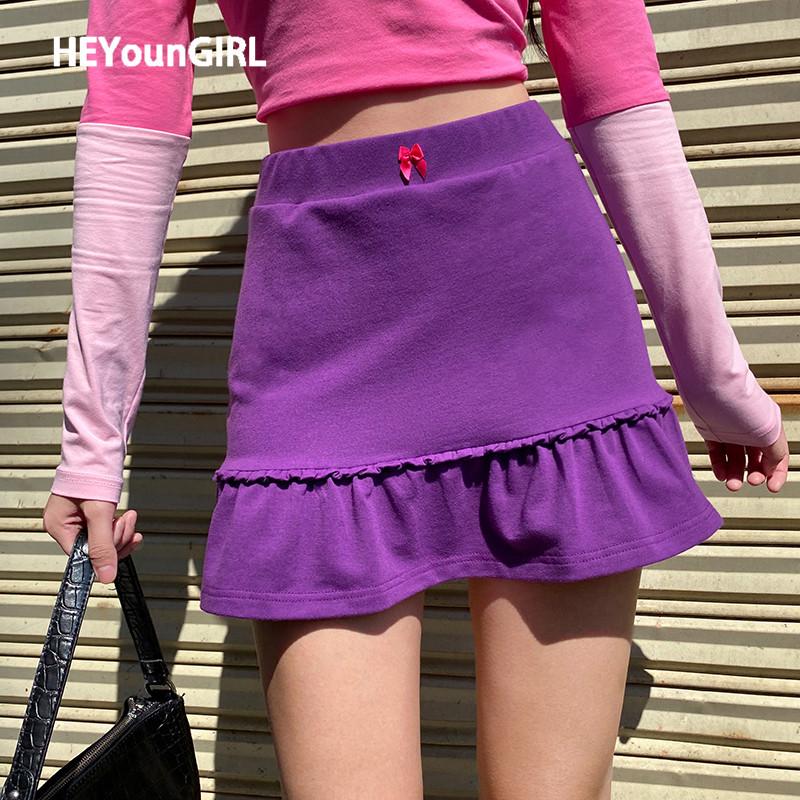 HEYounGIRL Casual High Waisted A Line Mini Skirt Summer Preppy Style Skinny Short Skirts Womens Ruffles Purple Y2K Streetwear
HEYounGIRL Casual High Waisted A Line Mini Skirt Summer Preppy Style Skinny Short Skirts Womens Ruffles Purple Y2K Streetwear