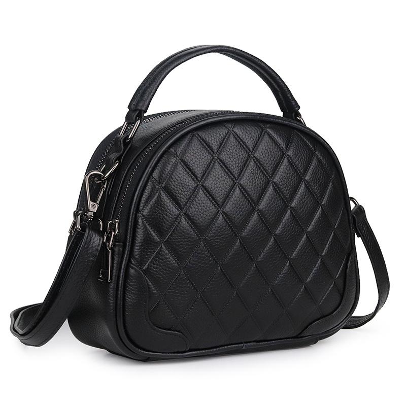 New women's leather bag fashion handbag simple first layer leather small square bag, Black
New women's leather bag fashion handbag simple first layer leather small square bag, Black