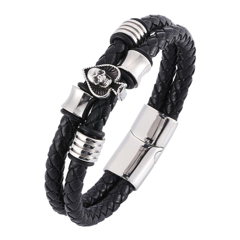 Bracelet Men's Stainless Steel Leather Woven Jewelry Style Stainless Steel Titanium Jewelry Simple and Elegant Delicate
Bracelet Men's Stainless Steel Leather Woven Jewelry Style Stainless Steel Titanium Jewelry Simple and Elegant Delicate