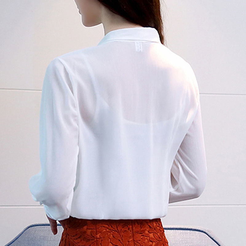 Autumn Blouse Women Bow Women's Clothing Long-sleeved Chiffon Blouse White Solid Purple Women Tops Blusas Shirts D304 30 201028