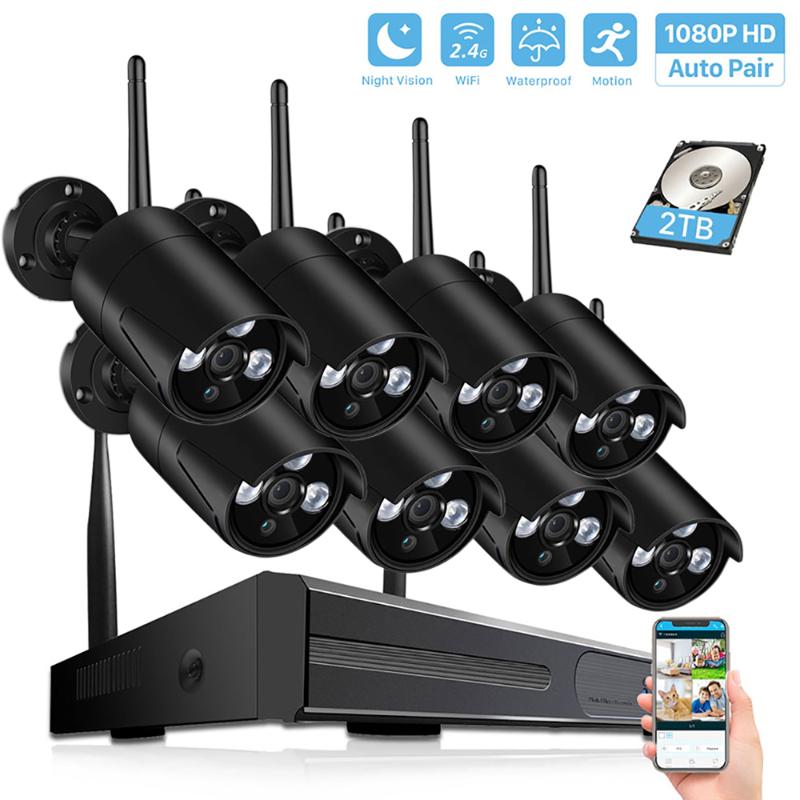 4CH/8CH CCTV System Wireless 1080P H.265 NVR 2.0MP Outdoor Waterproof Wifi Security1080P Camera System Surveillance Kit
4CH/8CH CCTV System Wireless 1080P H.265 NVR 2.0MP Outdoor Waterproof Wifi Security1080P Camera System Surveillance Kit