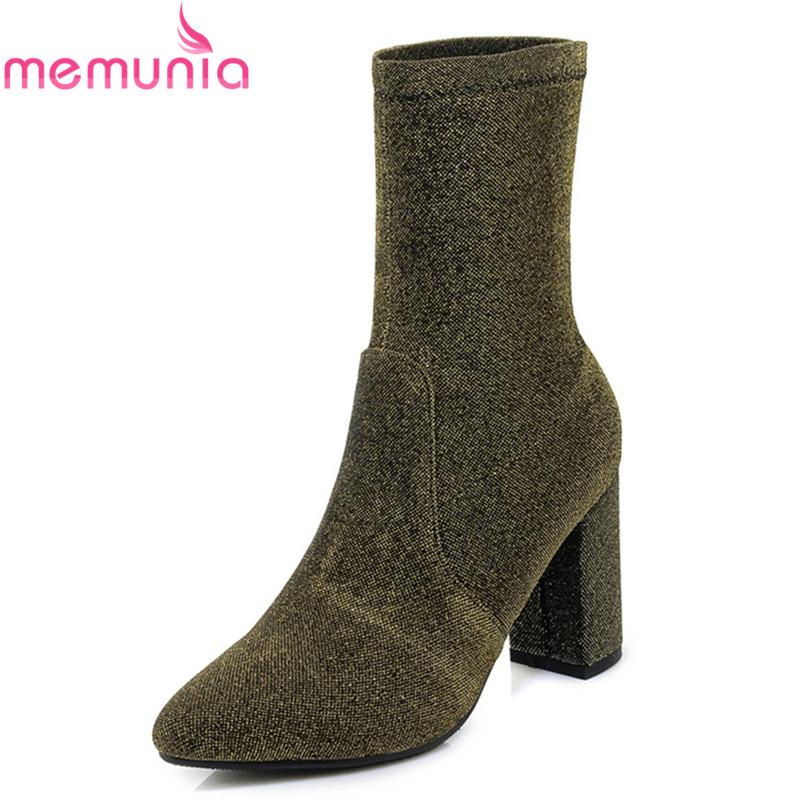 MEMUNIA new arrival 2020 women boots solid suede leather ankle boots slip on pointed toe simple thick high heels wholesale, Black
MEMUNIA new arrival 2020 women boots solid suede leather ankle boots slip on pointed toe simple thick high heels wholesale, Black