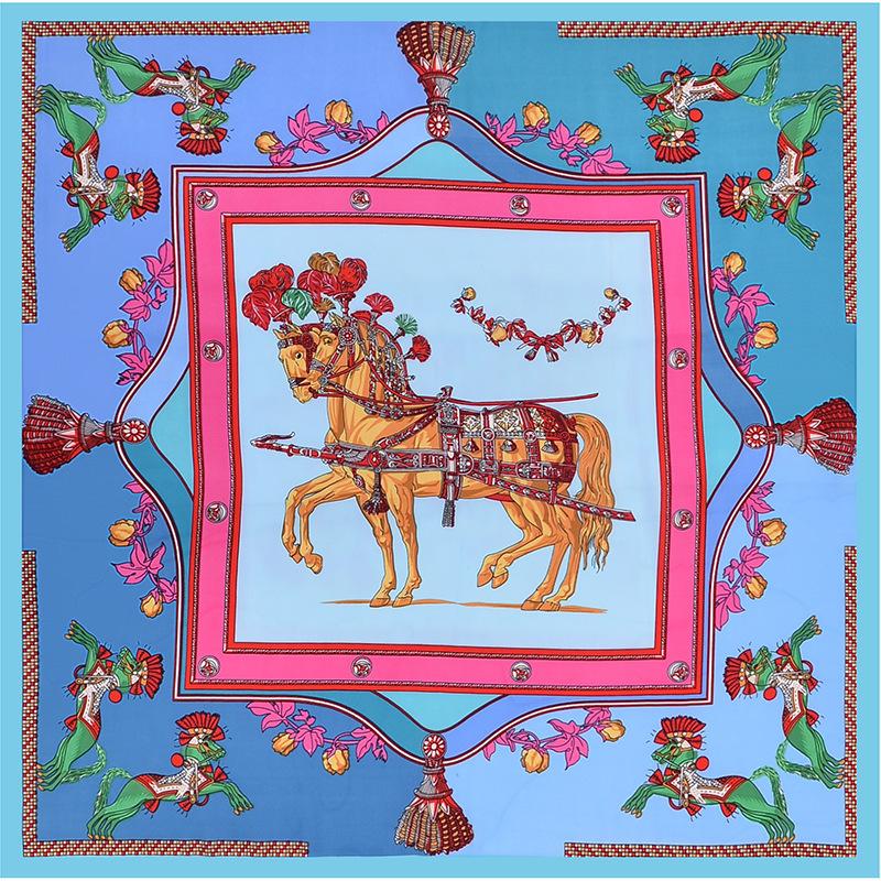 Scarves 60*60cm Silk Square Scarf Ladies European And American War Horse Carriage Printing 4 Color Wholesale
Scarves 60*60cm Silk Square Scarf Ladies European And American War Horse Carriage Printing 4 Color Wholesale