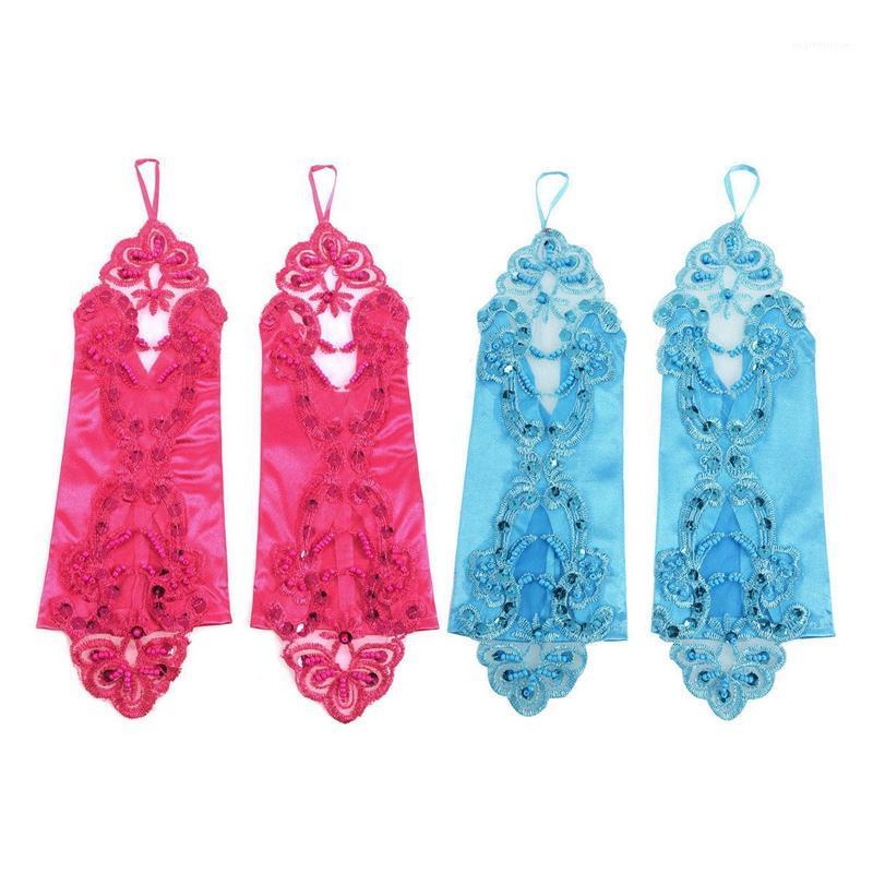 2 Pair Women' Flora Short Wedding Dress Glove Fingerless Elegant Gloves for Bride Party Rose Red & Lake Blue1
2 Pair Women' Flora Short Wedding Dress Glove Fingerless Elegant Gloves for Bride Party Rose Red & Lake Blue1