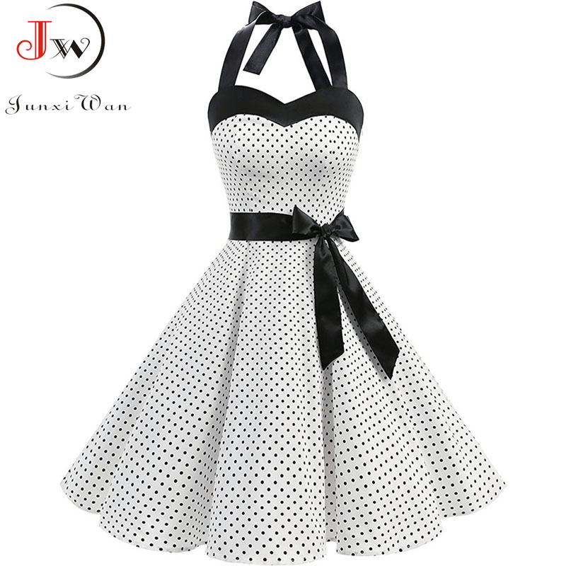 Women Polka Dot Print Summer Dress Sexy Retro White Halter Vintage Dress Plus Size Robe Femme Pin Up Rockabilly Party Dress, Pettiskirt red
Women Polka Dot Print Summer Dress Sexy Retro White Halter Vintage Dress Plus Size Robe Femme Pin Up Rockabilly Party Dress, Pettiskirt red