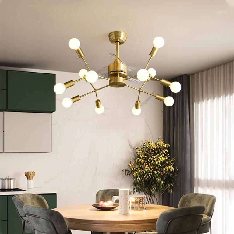 Molecular light with Fan 42 inch lamps lamp remote control copper Invisible Simple home living room three color1
Molecular light with Fan 42 inch lamps lamp remote control copper Invisible Simple home living room three color1
