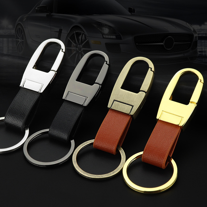 Simple Classic Design High Quality Genuine Leather Keychain Key Car Keychains for Men Gift