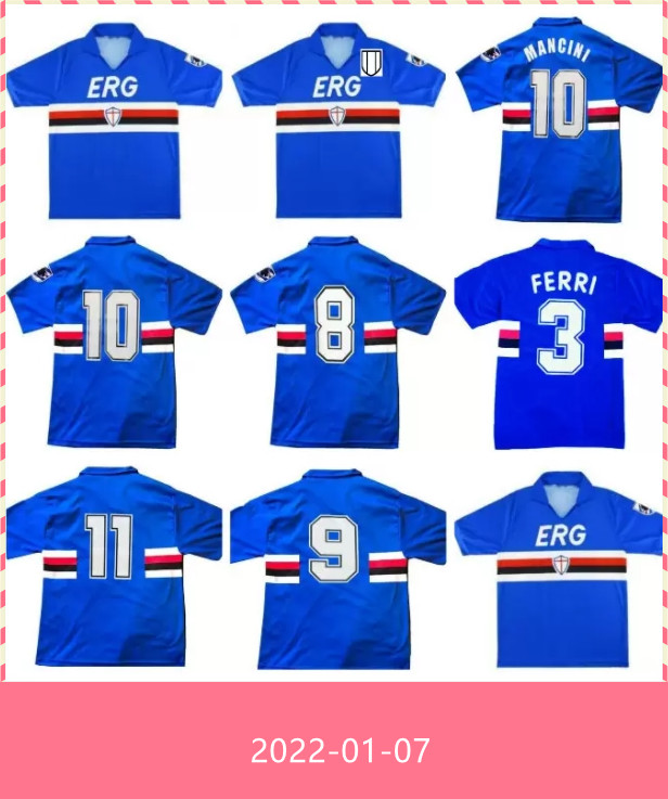 90 91 Sampdoria Mancini Vialli home Retro Soccer Jersey 1990 1991 Maglie da Calcio Vintage Classic Football Shirt Maillot, Blue
90 91 Sampdoria Mancini Vialli home Retro Soccer Jersey 1990 1991 Maglie da Calcio Vintage Classic Football Shirt Maillot, Blue