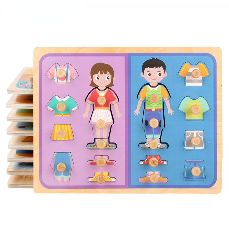 Hot Baby Hand Grasp Board Wooden Puzzle Toy Early Learning Educational Toys for Children Dress Changing/Dressing Jigsaw Puzzles
Hot Baby Hand Grasp Board Wooden Puzzle Toy Early Learning Educational Toys for Children Dress Changing/Dressing Jigsaw Puzzles
