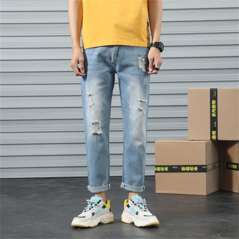 Free Shipping 2021 Summer Men's New Ripped Ankle-Length Jeans Mid-Rise Slim Stretch Retro Jeans Blue Light Blue
Free Shipping 2021 Summer Men's New Ripped Ankle-Length Jeans Mid-Rise Slim Stretch Retro Jeans Blue Light Blue