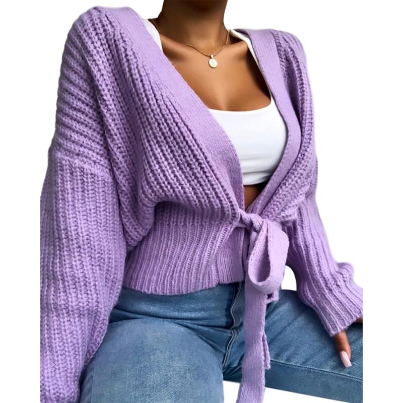 Elegant Ladies Lace Up Wrap Knitted Cardigan Knitwear Women Long Sleeve V Neck Baggy Solid Holiday Fashion Casual Sweaters, Gray
Elegant Ladies Lace Up Wrap Knitted Cardigan Knitwear Women Long Sleeve V Neck Baggy Solid Holiday Fashion Casual Sweaters, Gray