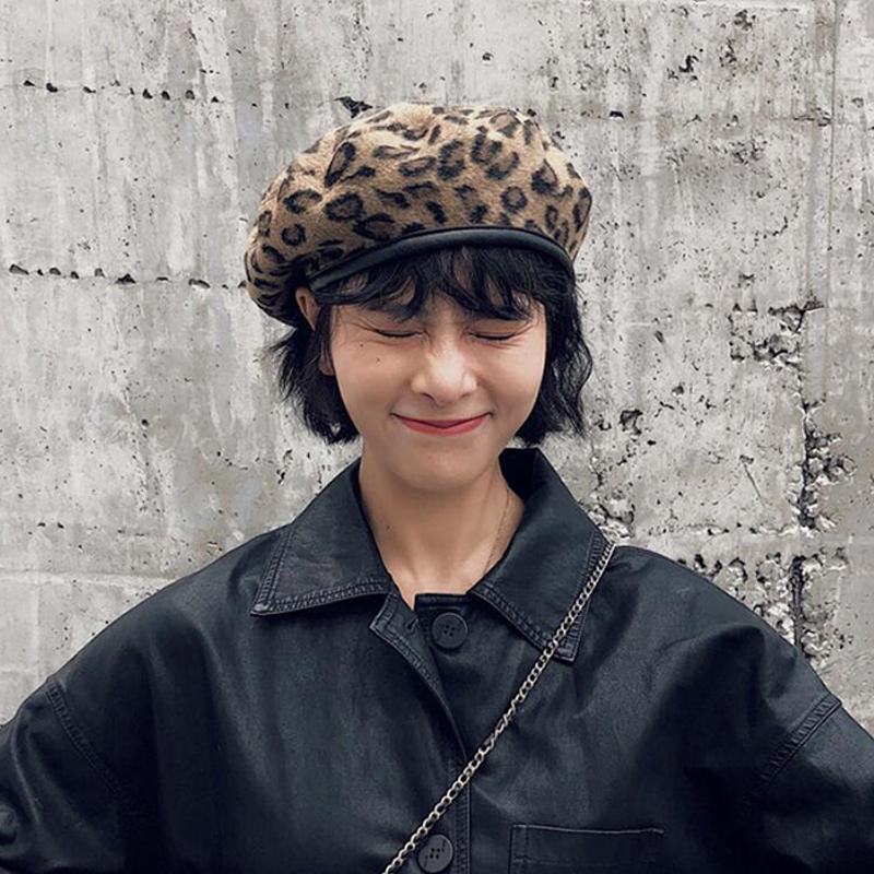 Leopard Beret Spring Winter Hats For Women Vintage Painter Flat Cap Fashion Female PU Leather Brim Beret Hat, Color 1
Leopard Beret Spring Winter Hats For Women Vintage Painter Flat Cap Fashion Female PU Leather Brim Beret Hat, Color 1