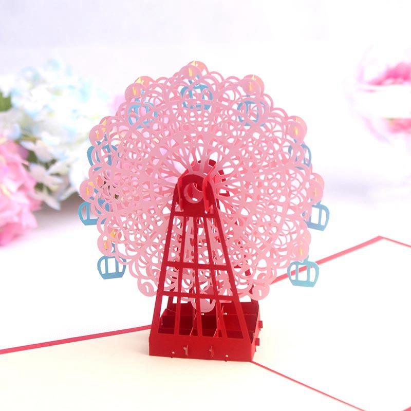 Cute 3D Ferris Wheel Origami 3D up paper Laser Cut Vintage Post Cards Greeting Cards Happy Birthday Gifts Craft Handmade
Cute 3D Ferris Wheel Origami 3D up paper Laser Cut Vintage Post Cards Greeting Cards Happy Birthday Gifts Craft Handmade