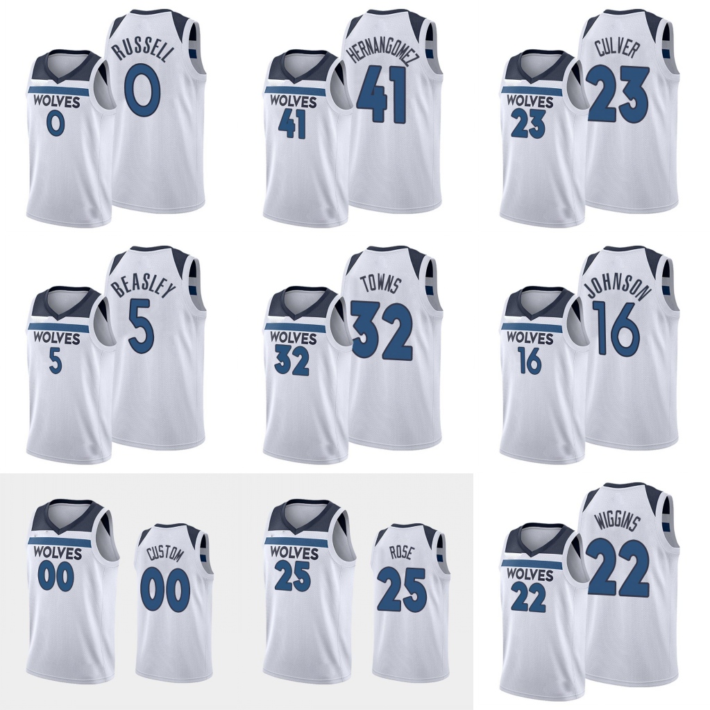 Minnesota Timberwolves Men D'Angelo Russell Karl-Anthony Towns Derrick Rose Juancho Hernangomez NBA White Custom Jersey, Black
Minnesota Timberwolves Men D'Angelo Russell Karl-Anthony Towns Derrick Rose Juancho Hernangomez NBA White Custom Jersey, Black