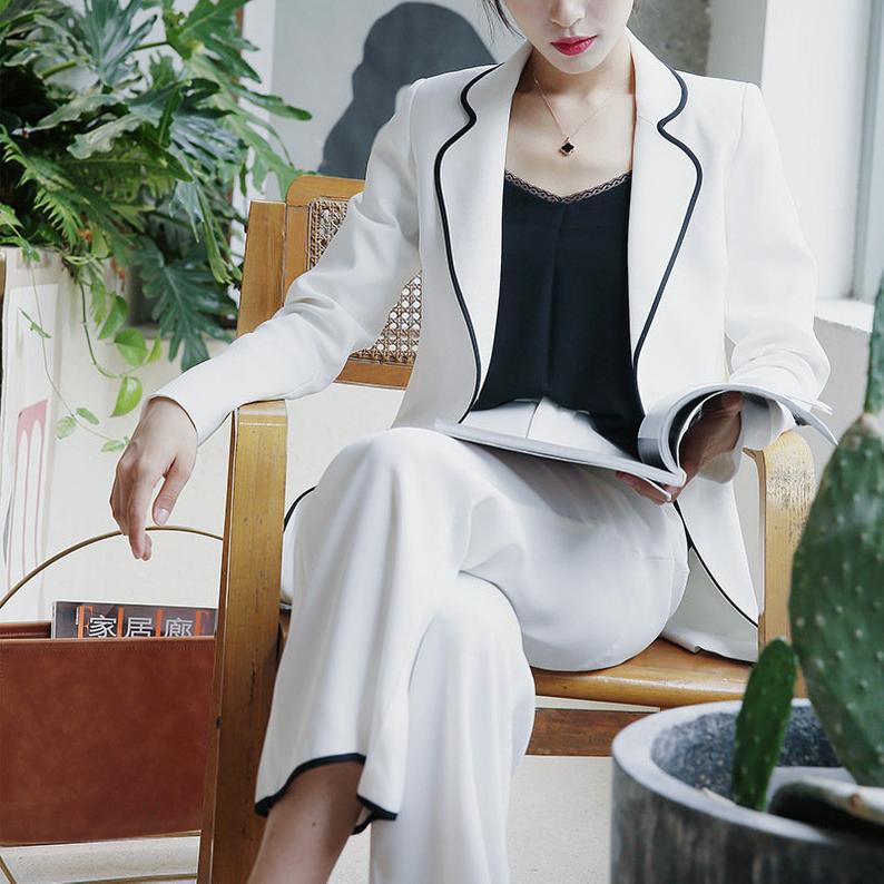 Spring White Women Pants Suits For Wedding Leisure Mother of the Bride Suit Ladies Evening Party Tuxedos Formal Wear