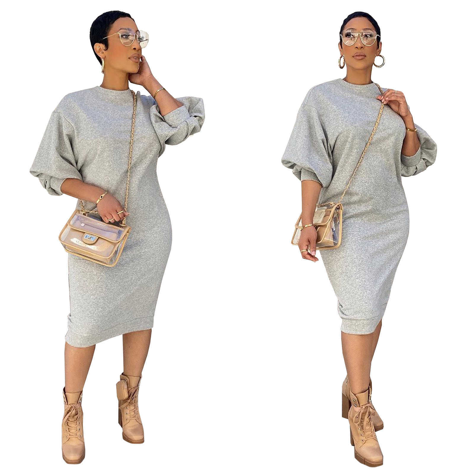 Women Designers Clothes fashion leisure solid color loose dress casual dresses for women