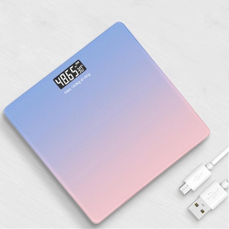 Smart Body Weight Scale Gradients Color Bathroom Scale Floor Scales Glass LED Digital Bath Weighing Scales USB Charging
Smart Body Weight Scale Gradients Color Bathroom Scale Floor Scales Glass LED Digital Bath Weighing Scales USB Charging