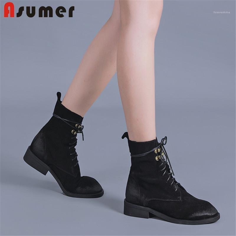 ASUMER 2020 new ankle boots for women suede leather boots low heels lace up ladies autumn winter big size 34-441, Khaki with fur
ASUMER 2020 new ankle boots for women suede leather boots low heels lace up ladies autumn winter big size 34-441, Khaki with fur