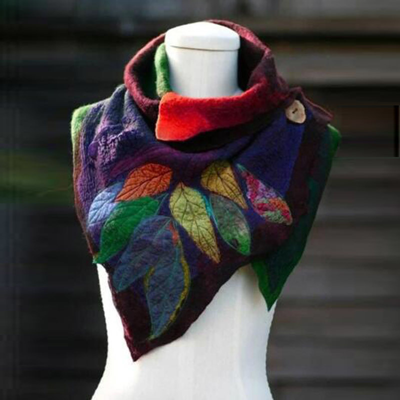 Ladies Scarf Women Vintage Floral Elegant Warm Shawls Fashion Women Scarve Printing Button Soft Wrap Streetwear Personality 201026