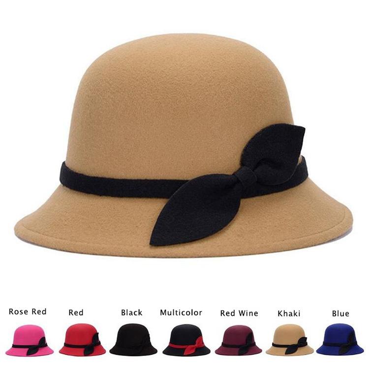 New Fashion Sweet Solid Color Women's Beach Retro Vintage Wool Felt Bowler Fedora Hat Autumn Winter Bucket Caps For Woman, Black
New Fashion Sweet Solid Color Women's Beach Retro Vintage Wool Felt Bowler Fedora Hat Autumn Winter Bucket Caps For Woman, Black